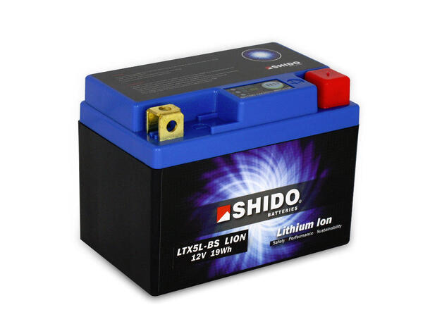 Shido LTX5L-BS Lithium - 12V ATV/MC/Snøscooter Batteri
